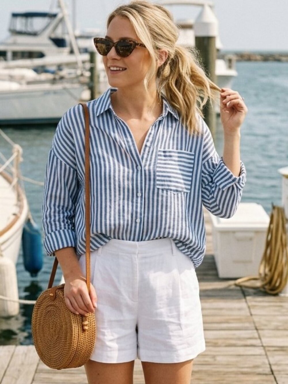 LOFT White Tailored 100% Linen Summer Shorts with Belt 3472